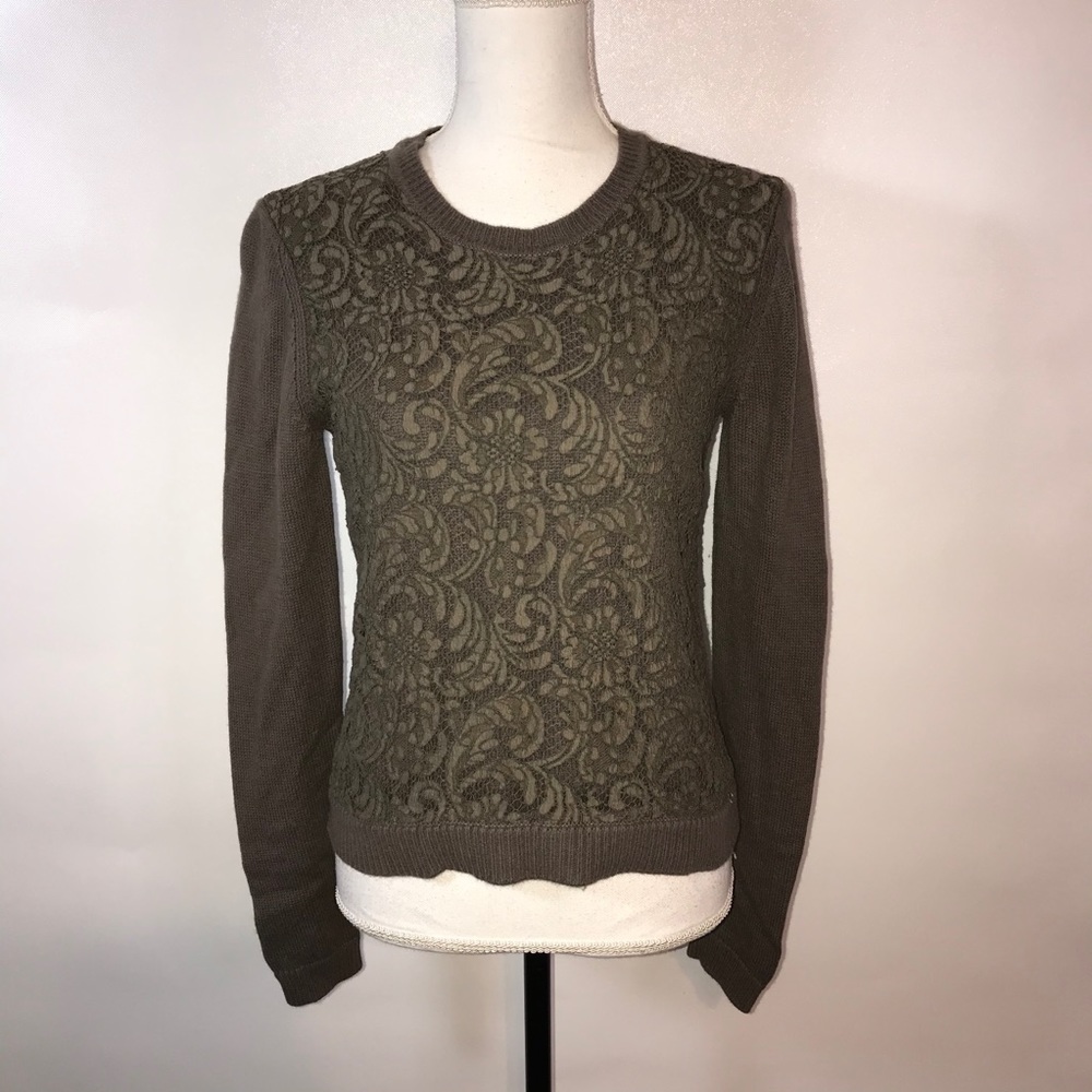 Burberry Brown Lace Cashmere Sweater Womens Medium